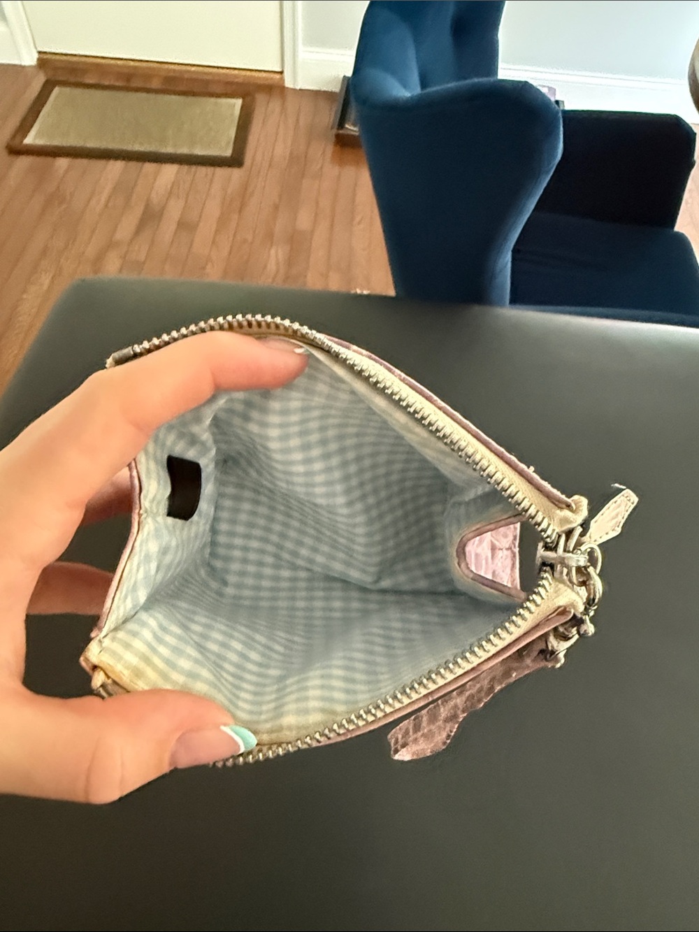 Dooney & Bourke Lilac Croc-Embossed Wristlet - Picture 3 of 3